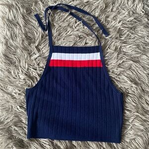 Blue striped Halter Top